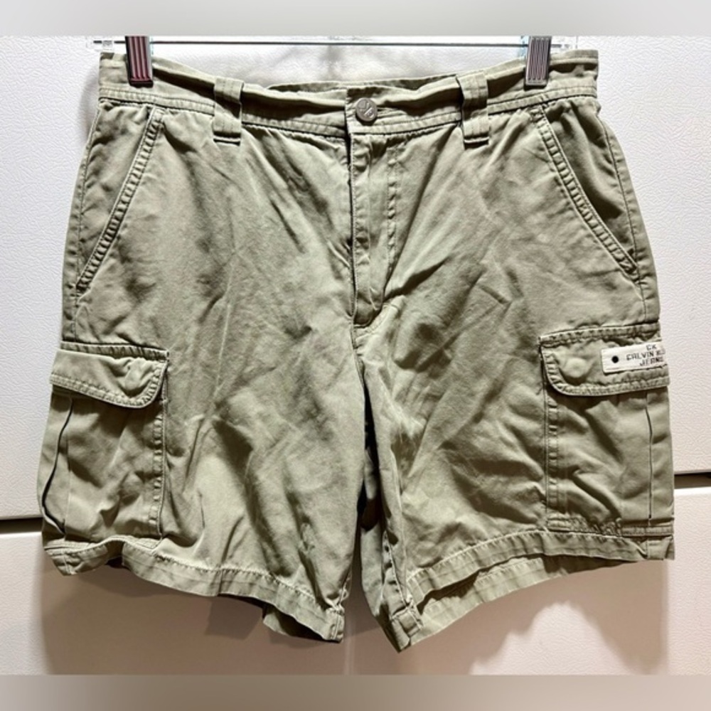🛷Calvin Klein VINTAGE Sage Khaki High Rise Cargo Shorts